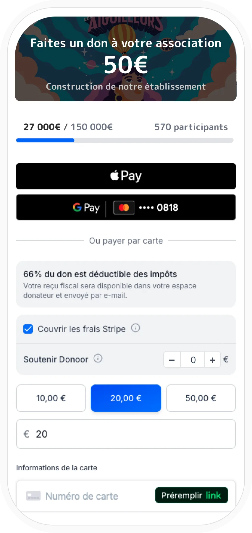 Illustration Paiement sans contact — QR code de don pour association