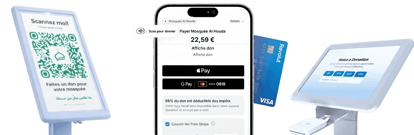 Comparaison borne de don vs QR code Donoor