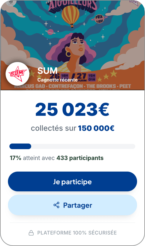 Cagnotte sortie scolaire sur mobile Donoor
