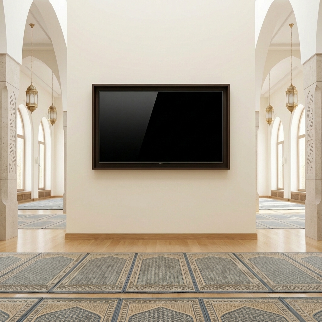 Mosquée avec écran TV